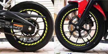 Resim Tam Tur Floresan Sarı Supersport İç Jant Şeridi Sticker Çınar Extreme