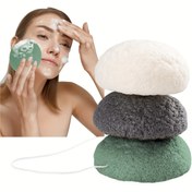 Resim 3 Adet Temizleyici ve Peeling Etkili Aktif Kömür Konjac Yüz Süngeri, Derinlemesine Temizlik ve Peeling, Yağlı, Kuru ve Hassas Ciltler İçin Uygun, Doğal Yüz Temizleme Aracı 