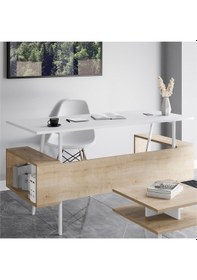 Resim Irony Maxi Ofis Masası Beyaz Meşe 