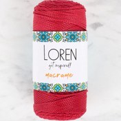 Resim Loren Macrame Koyu Kırmızı El Örgü İpi - RM 0105 - 34345 