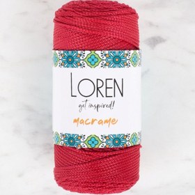 Resim Loren Macrame Koyu Kırmızı El Örgü İpi - RM 0105 - 34345 