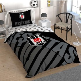 Resim Taç Beşiktaş Siyah Logo Lisanslı Nevresim Takımı 