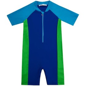 Resim Adasea Uv Korumalı Kısa Kollu Şortlu Tulum Bebek Yüzücü Mayo 5235 Saks Saks Mavi 