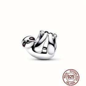 Resim 1 adet Charm Boncuk Tembel Hayvan Koala Boncuk İpi Dekorasyonu Arkadaşlar için Festival Hediyesi Orijinal Tasarım DIY İp Süsü Yılan Kemik Zincir Kolye ile Eşleştirilmiş 