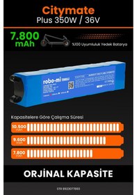 Resim Citymate Plus 350w / 36v 7800mAh Elektrikli Scooter Bataryası 