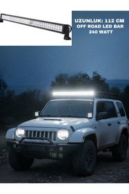 Resim KAPOTO 112cm 240W Off Road Dikdörtgen Led Bar Araç Üstü 4x4 Led Projektör Işık 