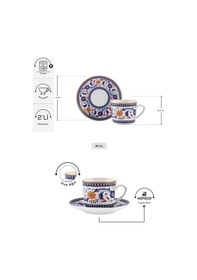 Resim Karaca Ihlamur 2 Kişilik Kahve Fincan Takımı 80 ml 