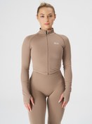 Resim Qlu Attractive Collection Women's Seamless Zipper Crop Top 
