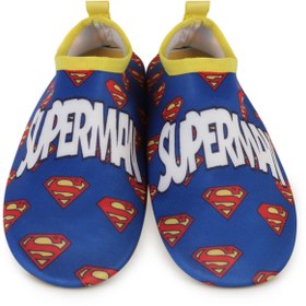 Resim Superman Baskılı Tabanlı 32-36 Numara Deniz Ayakkabısı - Mavi - Saks Mavisi / 32 Numara 