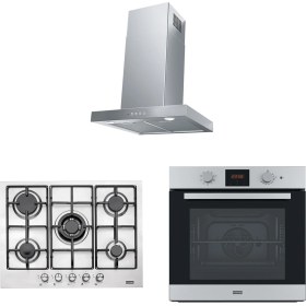 Resim Franke Fdf Eg6 60 Xs Inox Davlumbaz Fhnl 705 4g Tc Xs E Ocak Fsl 86 H Xs Fırın Inox Ankastre Set 