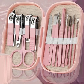 Resim Modern Stil 8/14 Parça Paslanmaz Çelik Manikür ve Pedikür Seti, Tırnak Makası ve Şekillendirme Aletleri Dahil, Taşınabilir Saklama Kutusu ile Birlikte - Unisex Tırnak Bakım Seti, Kokusuz. 