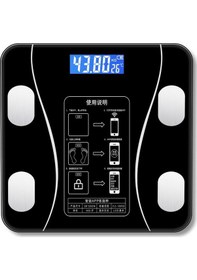 Resim Vücut Analiz Fonksiyonlu Yeni Siyah Akıllı Banyo Tartısı, Vücut Yağ Tartısı, Ev Tartısı, Akıllı Elektronik Tartı, Şarjlı Model 