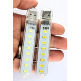 Resim Gampus 8 Ledli USB Girişli Portatif LED Kitap Okuma Kamp Bilgisayar Çalışma Masası Lambası 