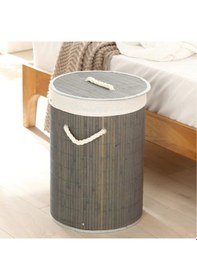 Resim Decohandy Yuvarlak Bambu Kirli Sepeti Çok Renkli 