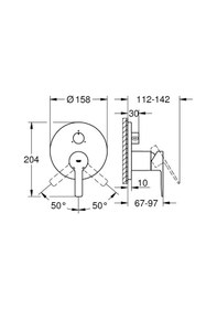 Resim Grohe Lineare Ankastre Banyo Duş Bataryası 3 Çıkışlı Divertörlü- Krom 