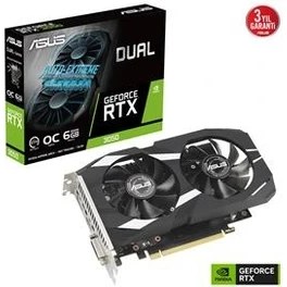 Resim Asus RTX3050 6gb Gddr6 96BIT Dp/hdmı/dvı (DUAL-RTX3050-O6G) 
