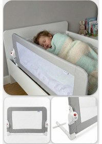Resim Wellgro Littles 110 48 CM Yatak Bariyeri, Çocuk Yatak Korkuluğu Gri 