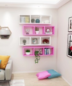 Resim Kitaplık Yatay Duvar Rafı Pembebeyaz Mobilya 4 Lü Takım Pembebeyaz 