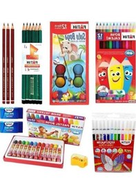 Resim Ebitda Okul Kırtasiye Seti - Fatih 12 Renk Kuru Boya Kalemi & Daha Fazlası - Tam Kullanım Kırtasiye Seti 