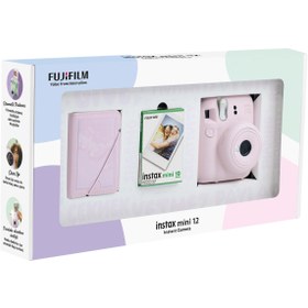 Resim Fujifilm Instax mini 12 Pembe Fotoğraf Makinesi 10'lu Film ve 28'li Mini Albüm Bundle Box 