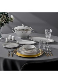 Resim Jumbo Janti Gri 60 Parça 12 Kişilik Yemek Takımı Gri 