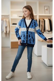Resim Minimoda Kids Kız çocuk kedi baskılı hırka 