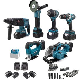 Resim Prohummer PH281 Kömürsüz Akülü 7 Li Set 88VF 5AH 10P (800NM Somun Sökme, LED Işık, Dekupaj, Daire Testere, Darbeli Vidalama, Taşlama, Kırıcı Delici Matkap) 
