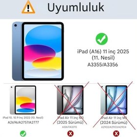 Resim UnDePlus iPad 11.Nesil A16 11inç/10.Nesil 10.9inç ile uyumlu Kılıf PU Deri Smart Standlı Case 