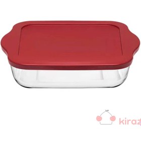 Resim Paşabahçe Borcam Plastik Kapaklı Kare Tepsi 3200 cc 
