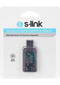 Resim S-link Slx-u51 Usb Ses Kartı 2.0 Çevirici Adaptör 