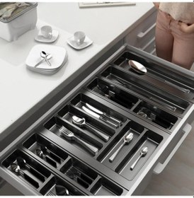 Resim Mutfak, Modüler Kaşıklık Seti, Antrasit, 84 x 48 cm (Enden-Boydan 3,5 cm Kesilebilir) 