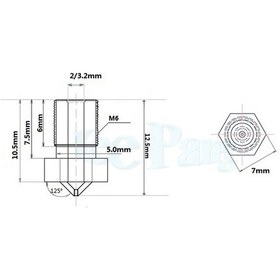 Resim 3D Printer / Yazıcı Extruder V5 V6 Nozzle M6 Diş - 0.25Mm (1.75) 
