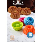 Resim ModaCar Engstore Silikon Göbekli Muffin CupCake Kalıbı - Sürekli Kullanım Muffin Kek Kalıbı 18 ADET 