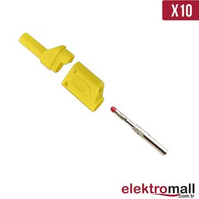 Resim 4mm Korumalı Sarı Banana Jack - 10 Adet 