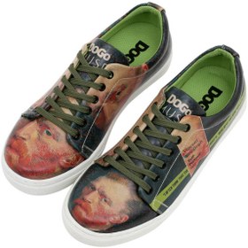 Resim Dogo Kadın Vegan Deri Yeşil Sneakers - Vincent Van Gogh Self Portrait Muse Tasarım 