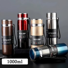 Resim 33.82oz Paslanmaz Çelik İzoleli Su Şişesi - Dayanıklı, Büyük Kapasiteli, Kapalı Tasarım, Açık Hava Sporları ve Kamp İçin, 6 Renkte Mevcut (Siyah, Kırmızı, Mavi, Kahverengi, Açık Kahverengi, Koyu Gri), Kamp Su Şişesi | Şık Su Şişesi | Dayanıklı Yapı 