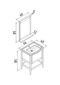 Resim Orka Bastle 65 Cm Mdf Mat Antrasit Banyo Dolabı Takımı Antrasit 