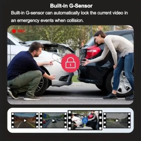 Resim Newdaki Ultra Hd 4K -Gps Özelliği - Wifi Tlfn Uygulama - 3 Lens Kameralı 2.35 Inç Ekran Gece Görüşlü 170 Derece Geniş Açı G- Sensörü Park Sensörü Dvr Araç Kameras 