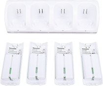 Resim Wii Uzaktan Kumandalar Için Şarj İstasyonu, 4'ü 1 Arada Uzaktan Kumanda Şarj İstasyonu 5V Kontrol Cihazı Şarj Cihazı Dock İstasyonu, 4 Paket 2800mAh Şarj Edilebilir Pil Ile (WHITE) 
