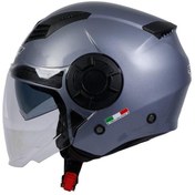Resim Sway 766 Geko Güneş Gözlüklü Yarım Motosiklet Kaskı Xl Beden Gloss Gri 