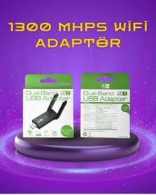 Resim shopwave Yüksek Hızlı 1200 Mbps Çift Bant USB WiFi Adaptör – Güçlü Sinyal, Geniş Uyumluluk 