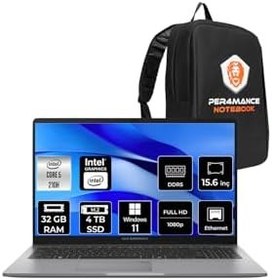Resim ASUS ExpertBook P1 Intel Core 5 210H 32GB 4TB SSD 15.6" FHD W11P Dizüstü Bilgisayar & PER4 Çanta 