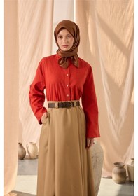 Resim Silk Home Düz Shiny Eşarp 75006-57 taba 