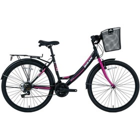 Resim Bisan BİSAN MABELLA KADIN ŞEHİR BİSİKLETİ 34CM V 24 JANT 21 VİTES MAT SİYAH MOR 