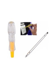 Resim Elektrik Priz Kontrol Kalemi Çift Uçlu Düz Yıldız Tornavida 