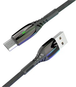 Resim Konfulon S91 Ledli Micro USB Kablo 1M 2.4A - Siyah ZNGZR 