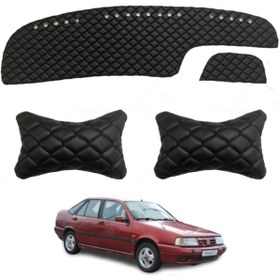 Resim caraks Fiat Tempra Boyunluk Göğüs Halısı Siyah 