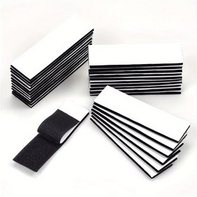 Resim Ev veya Ofis Kullanımı İçin Ağır Hizmet Montaj Şeritleri - Delikler veya Vidalar Yok, 10 cm x 2 cm / 3.9 x 0.79 İnç, Çift Taraflı Kilit Bant, Yapışkan Arka Bant, 20/40 Adet Kendinden Yapışkanlı saç tokası ve Döngü Şeritleri 