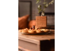 Resim Hometarz Bambu Döner Stantlı Çok Amaçlı Sunum Tabağı - Şekerlik, Kahvaltılık - 30 cm - Kalp Şekilli 