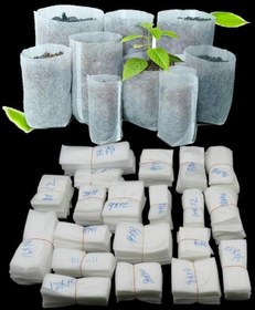 Resim 100 Adet/takım Bitki Kreş Parçalanabilir Büyüyen Çanta Pot Bahçe Konteyner Aracı 15cm X 19cm 